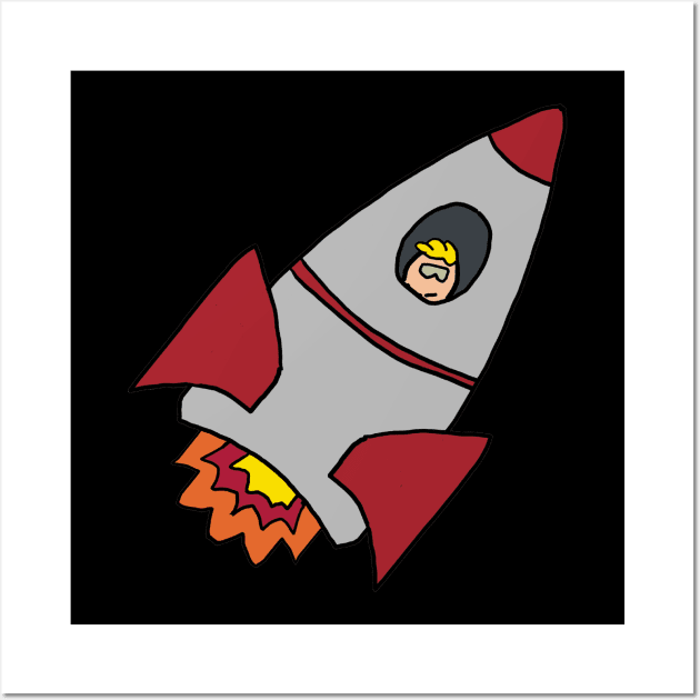 Space Rocket Wall Art by Mark Ewbie